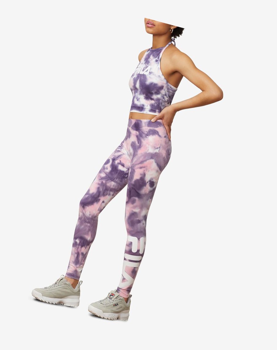 Fila Laila Tie Dye Legging Różowe | BOKWQ-7439