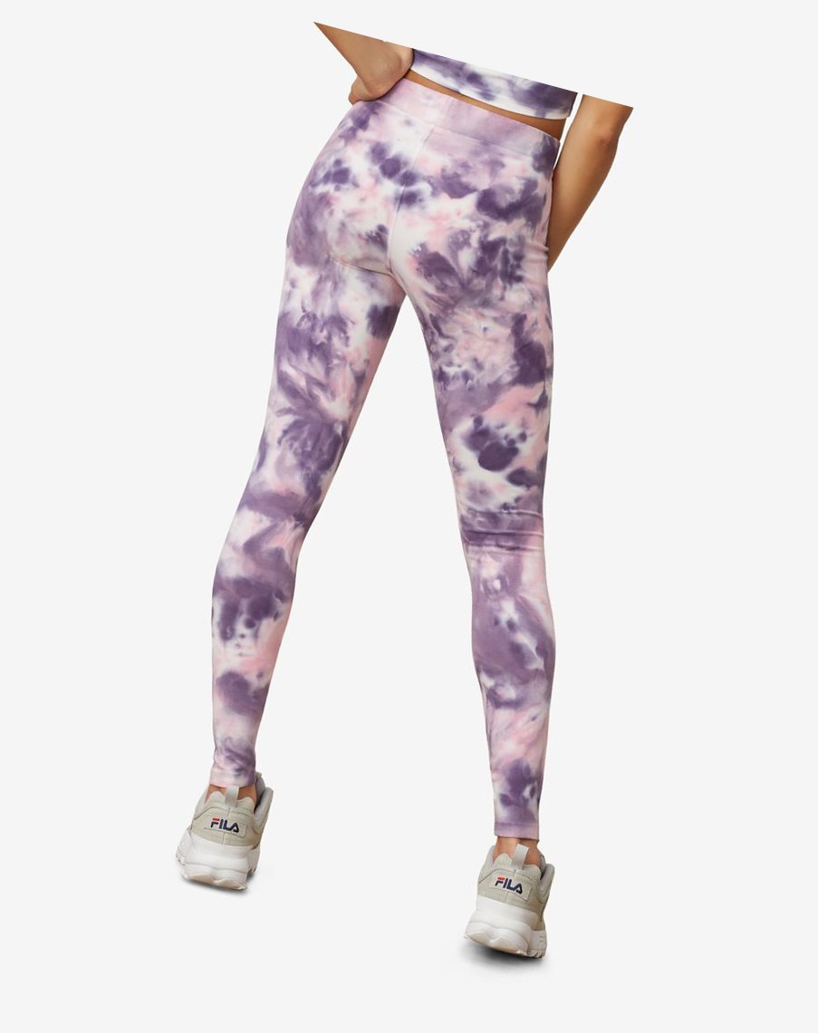 Fila Laila Tie Dye Legging Różowe | GHEUL-5742