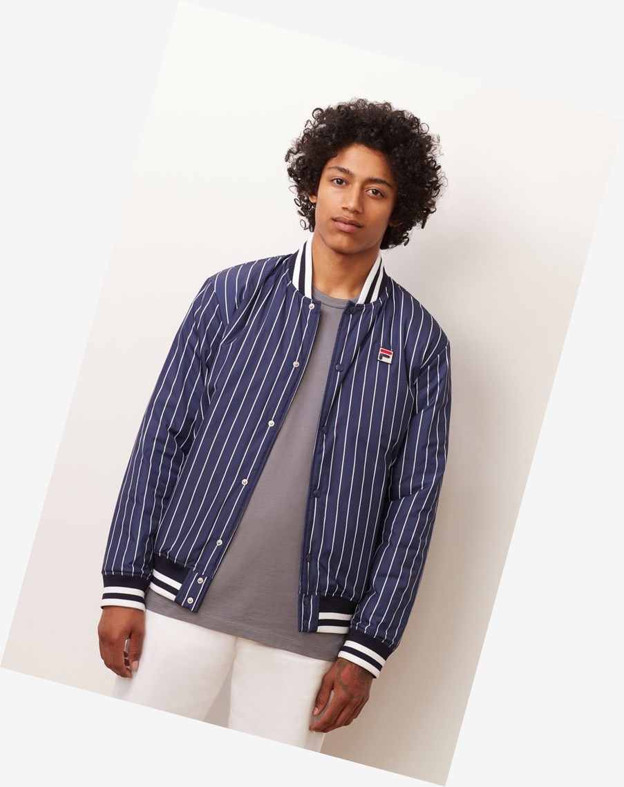 Fila Lakeland Bomber Jacket Peac/Wht | TVKHI-1956