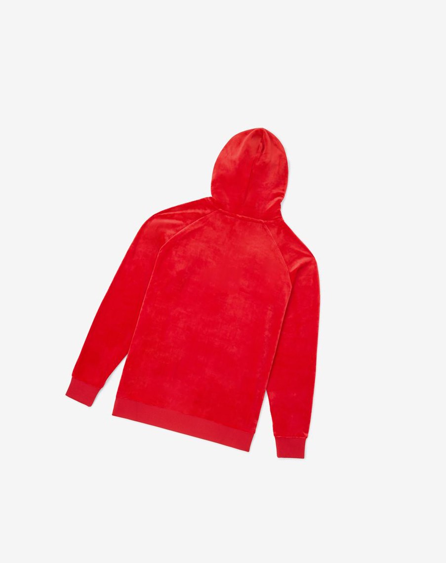 Fila Laurent Velour Hoodie Czerwone | TFNVH-6943