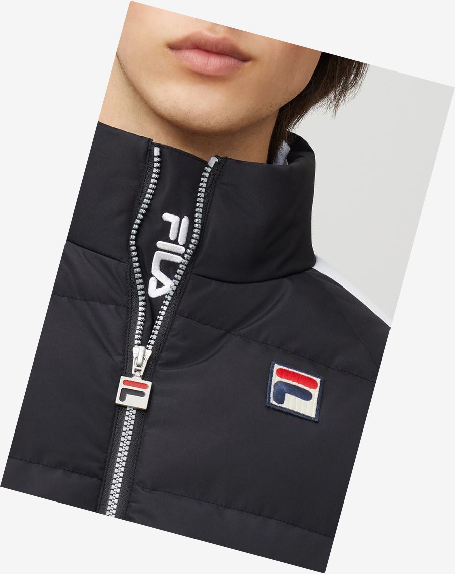 Fila Ledger Puffa Jacket Blk/Wht | TCHFL-3928