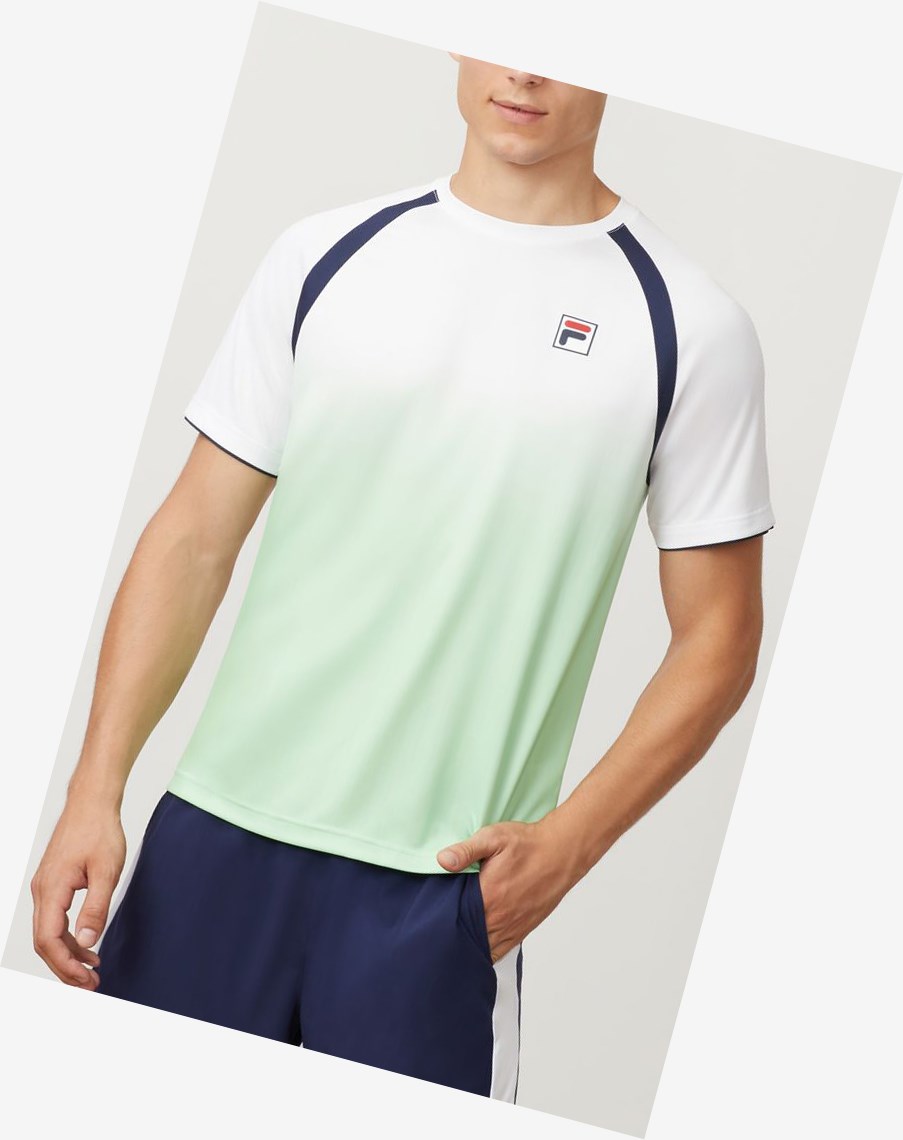 Fila Legend Ombre Print Crew Wht/Navy/Pblu | RSPVE-7435