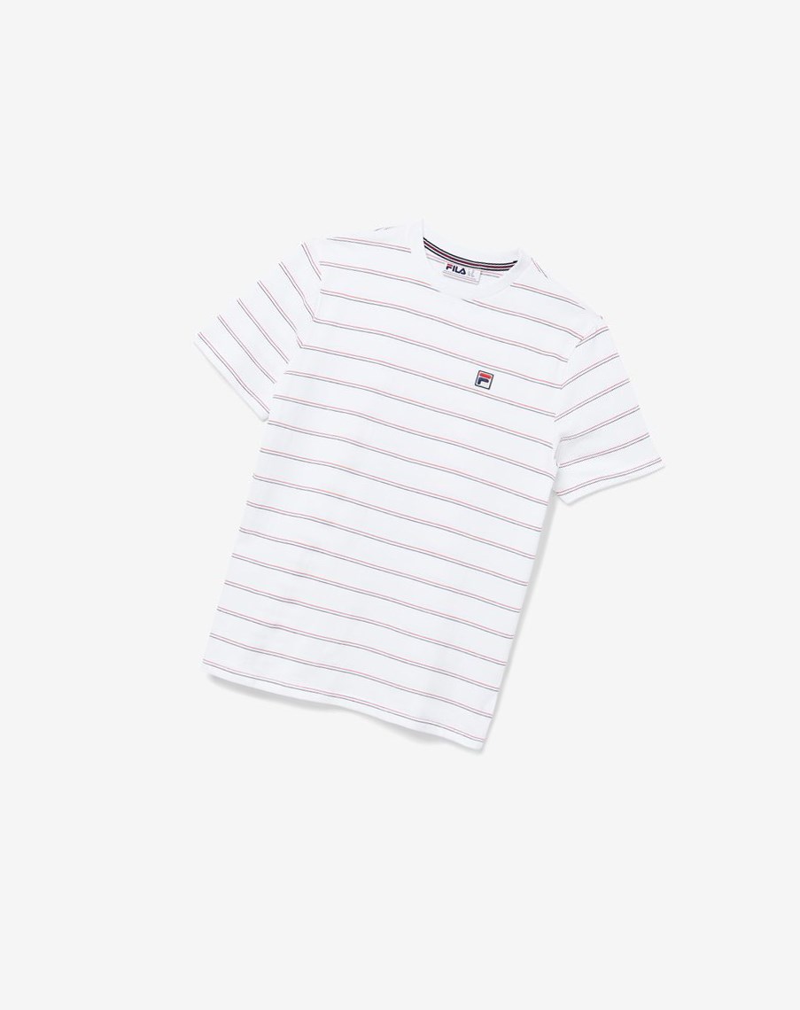 Fila Leon Tee Białe Czerwone | PVKCR-0315