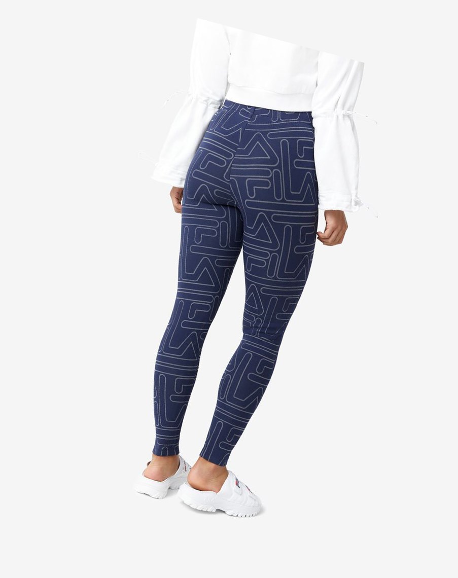 Fila Lipi Legging 410 Peacoat | EWQAX-6584