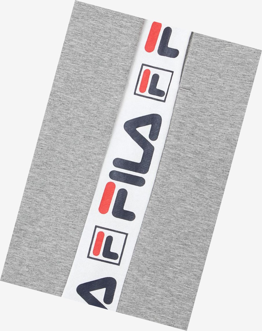 Fila Logo Krótkie Szare | EJXRC-3067