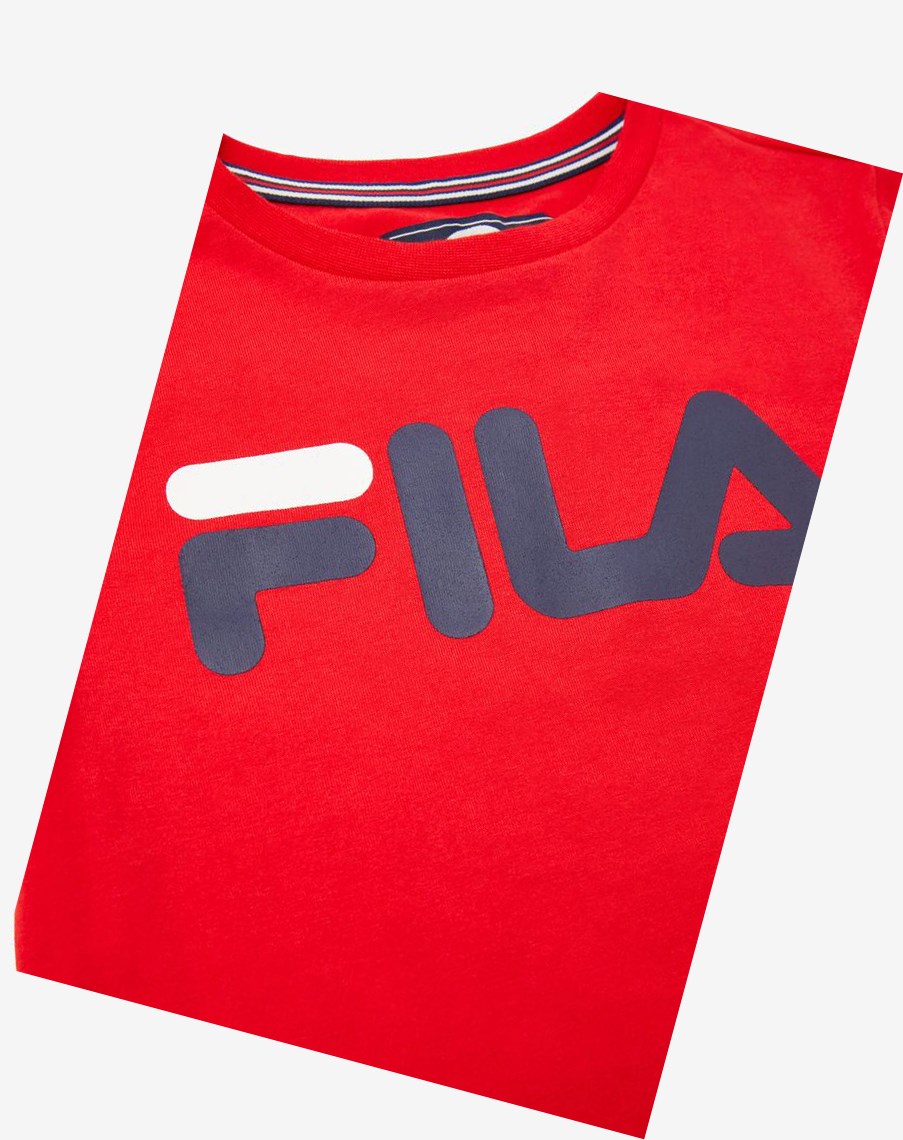 Fila Logo Tee Czerwone | JDRGA-1734