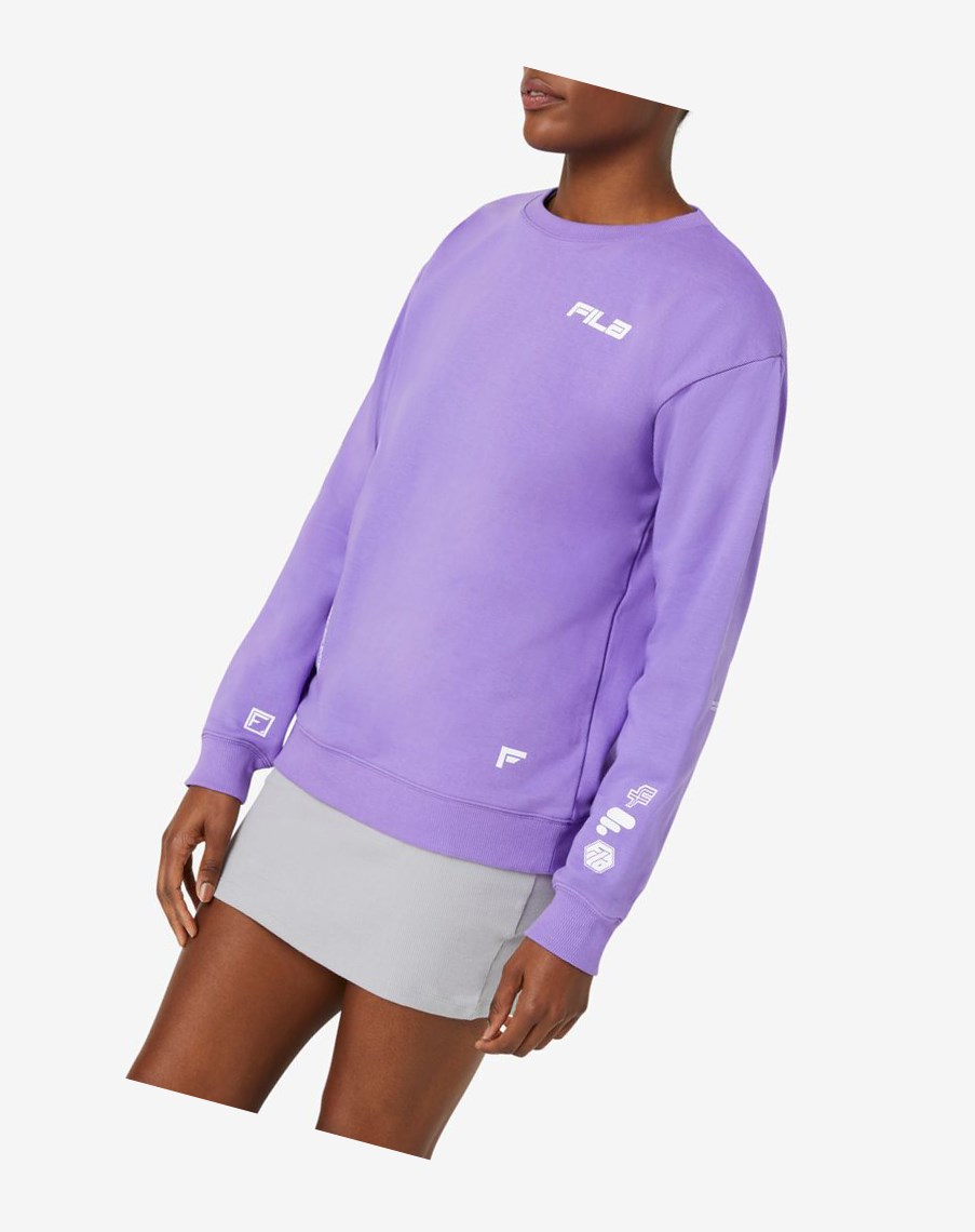 Fila Luce Boyfriend Sweatshirt Fioletowe Białe | ONHPB-3469