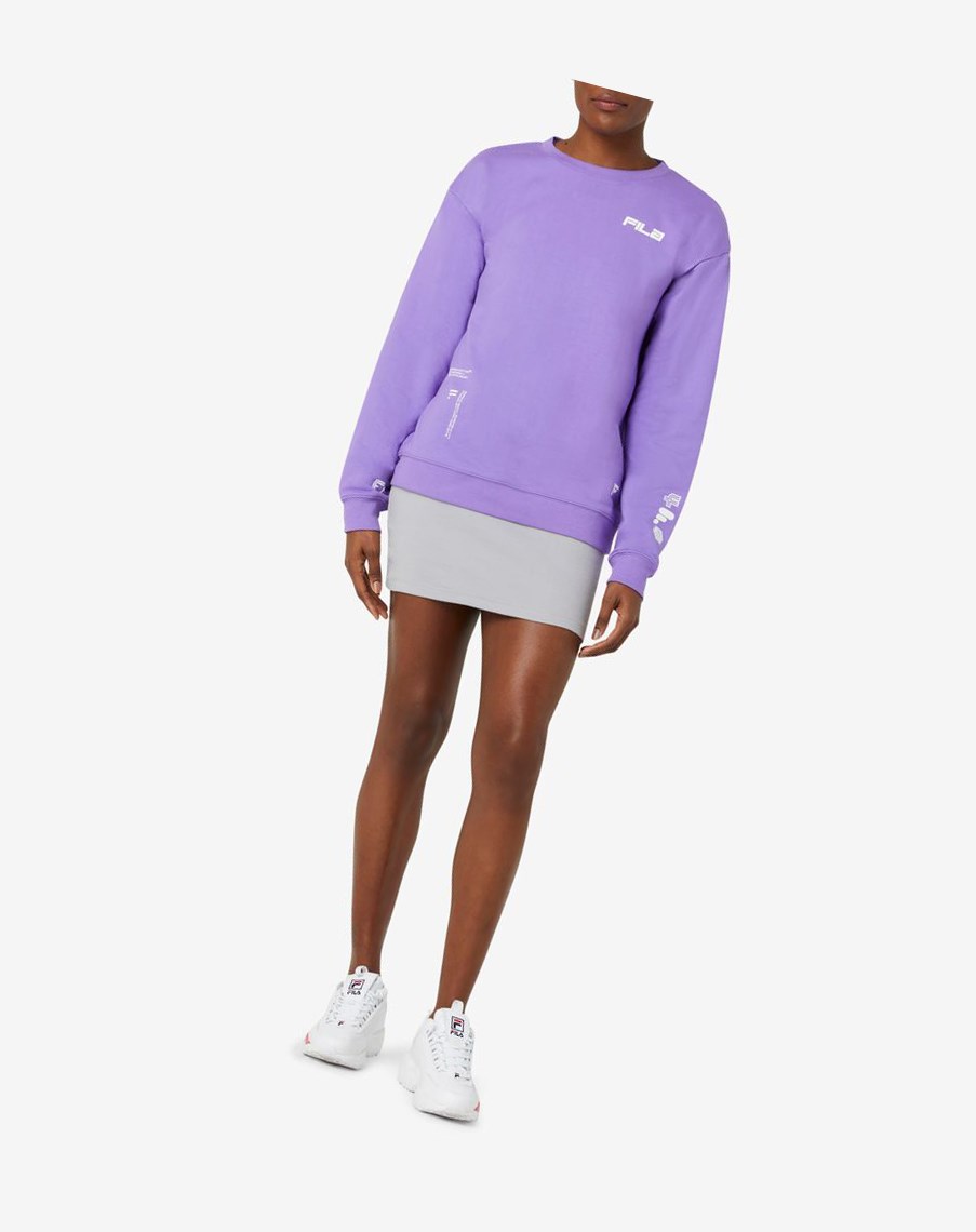 Fila Luce Boyfriend Sweatshirt Fioletowe Białe | ONHPB-3469