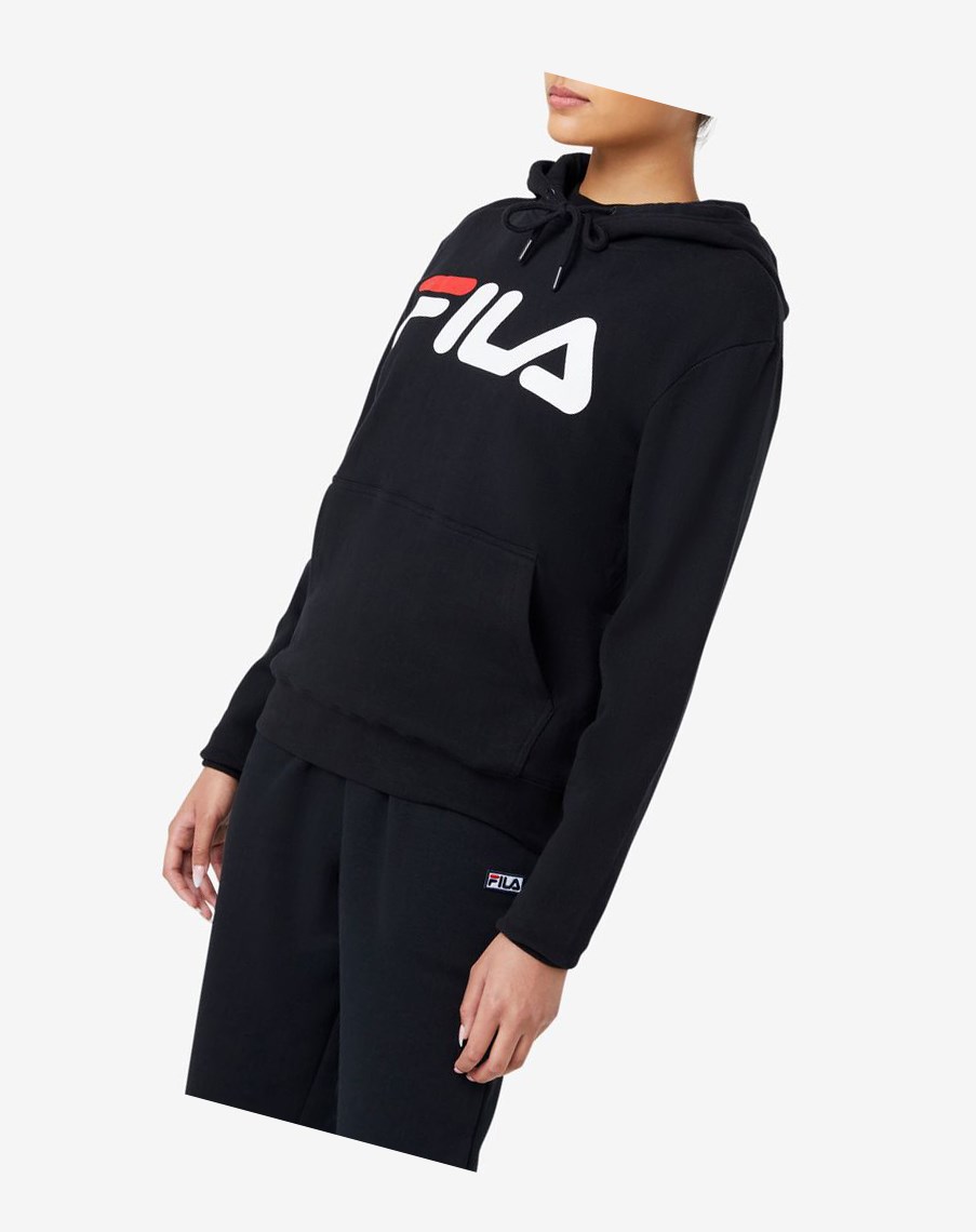 Fila Lucy Hoodie Czarne Białe | NDQTO-5064