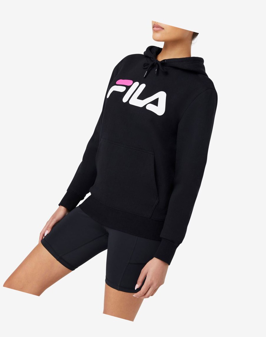 Fila Lucy Hoodie Czarne Białe Różowe | JCRPI-0647