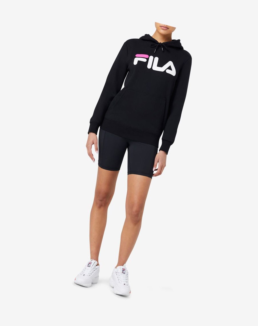 Fila Lucy Hoodie Czarne Białe Różowe | JCRPI-0647