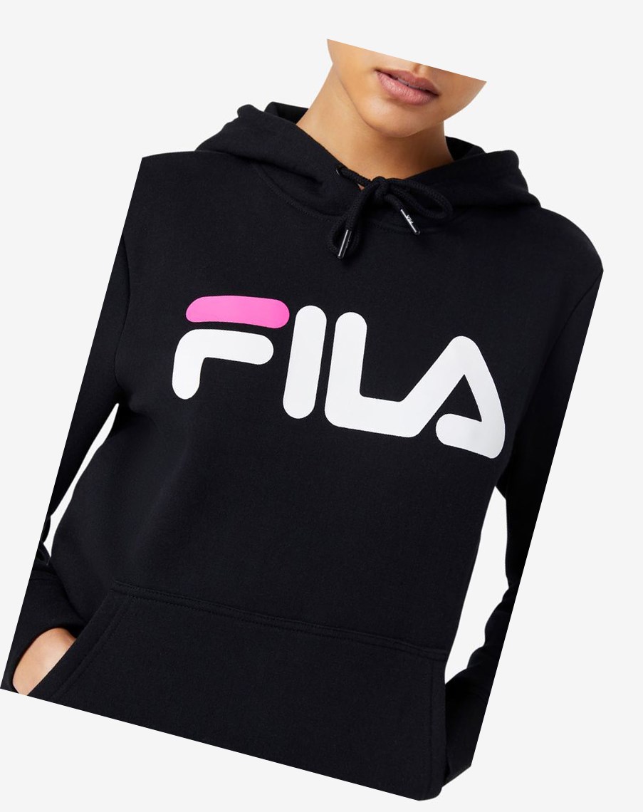 Fila Lucy Hoodie Czarne Białe Różowe | JCRPI-0647