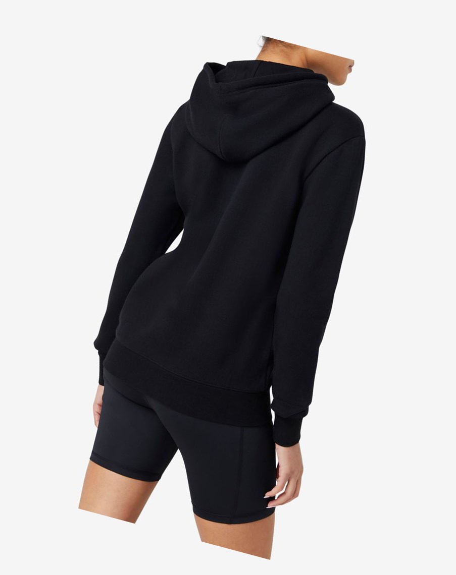 Fila Lucy Hoodie Czarne Białe Różowe | OCQPT-5470