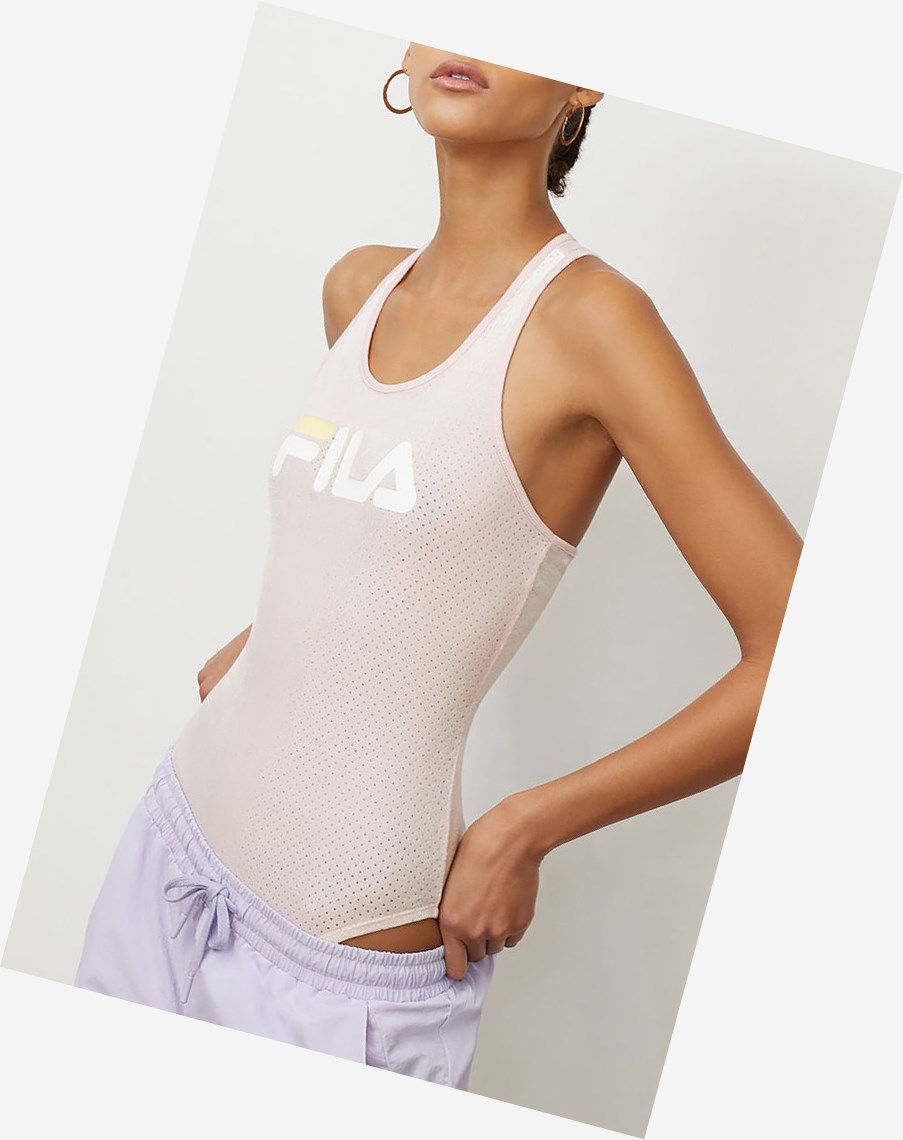 Fila Lupita Racerback Bodysuit Pkchk/Wht/Pban | BTYQN-0962