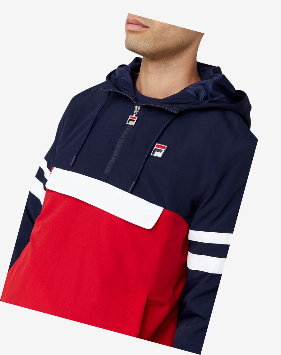 Fila Macker 3 Wiatr Jacket Czerwone Białe | GWVRI-0267