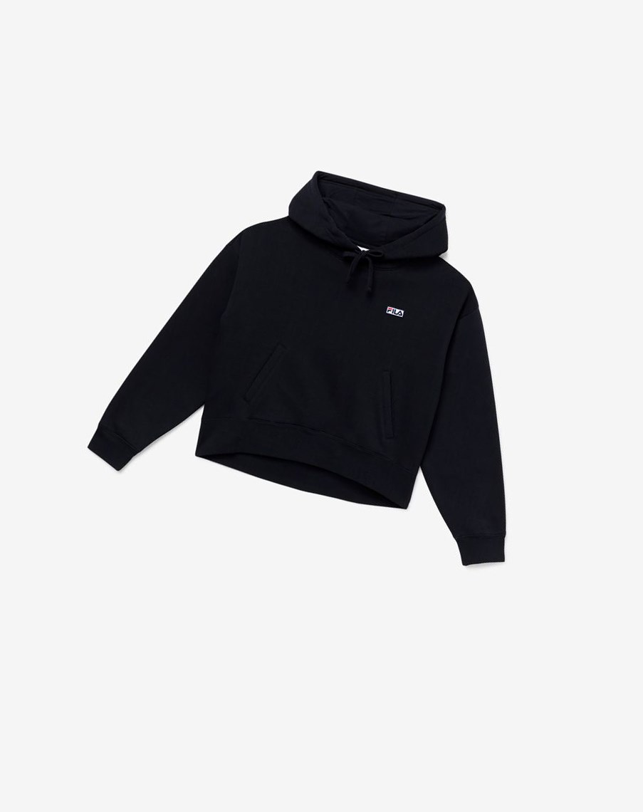 Fila Marina Hoodie Czarne | OCHMY-7512