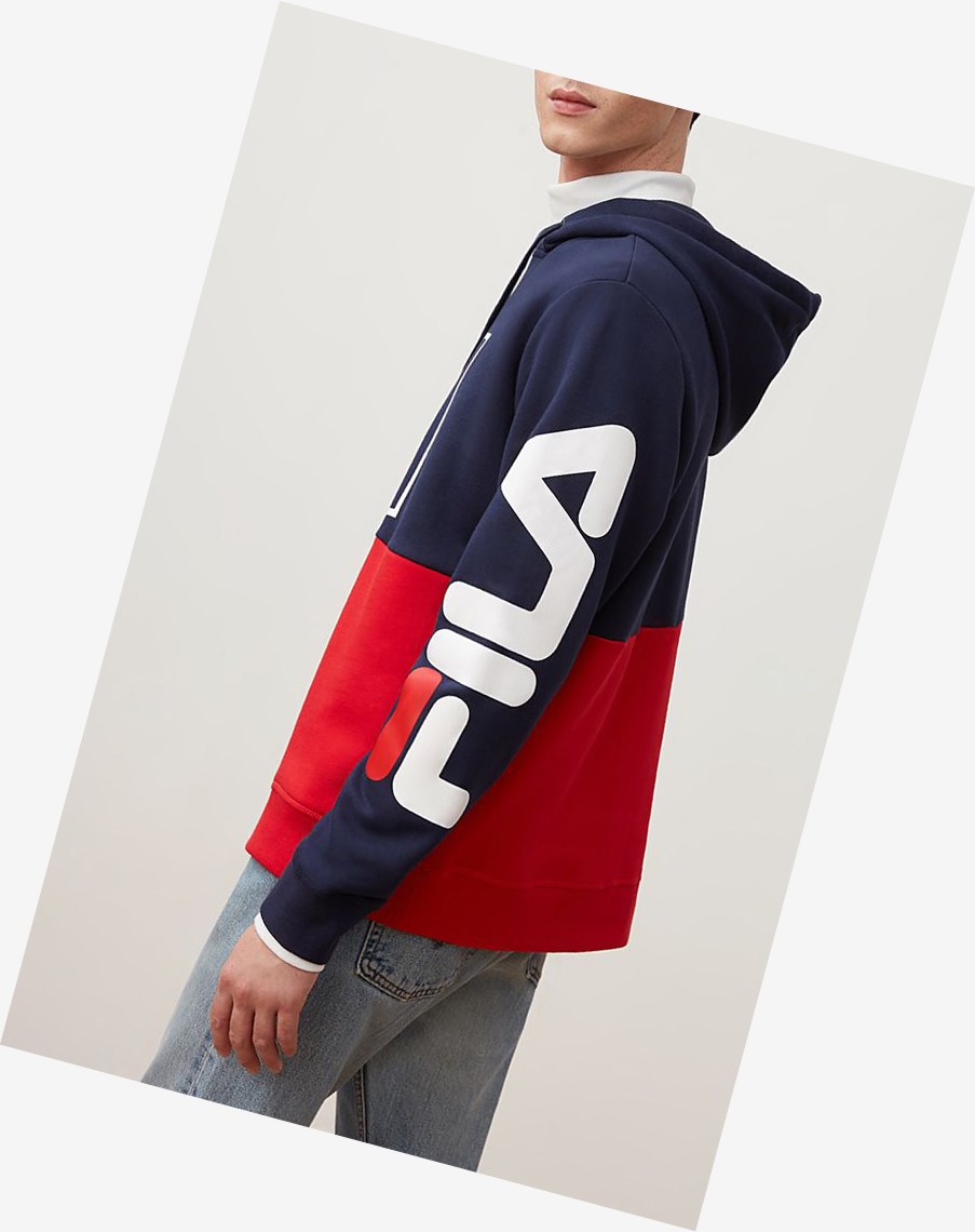 Fila Marzio Hoodie Granatowe Czerwone | ADKYH-6897