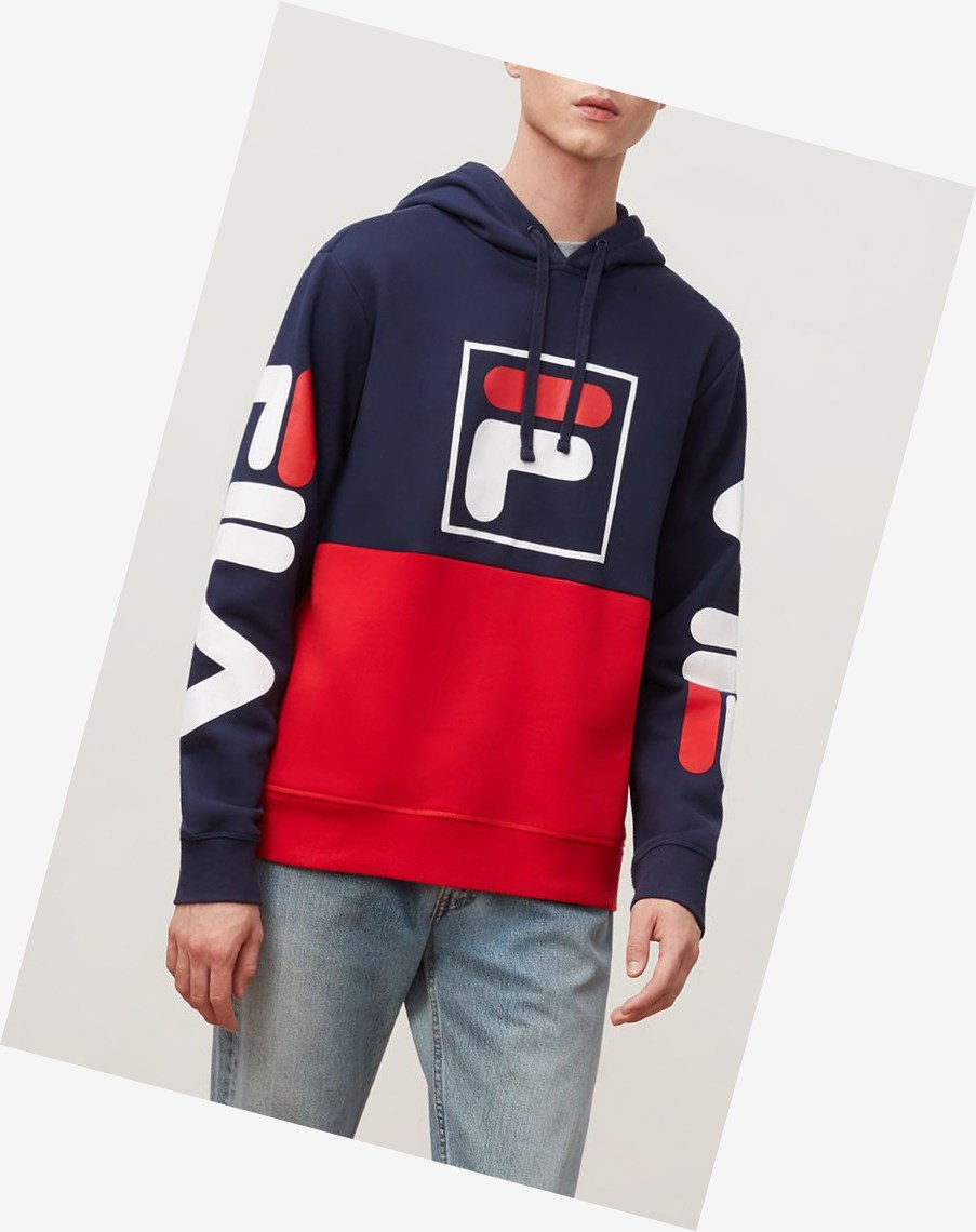 Fila Marzio Hoodie Granatowe Czerwone | ADKYH-6897