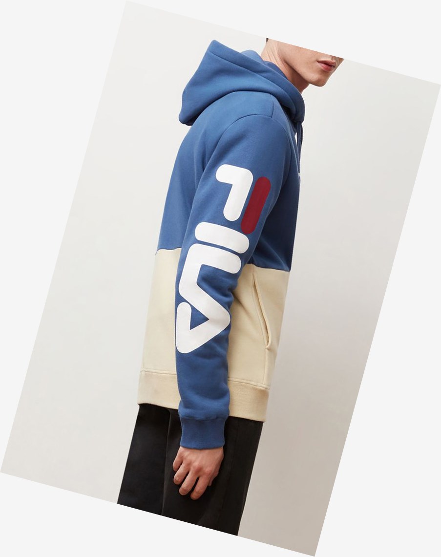 Fila Marzio Hoodie Niebieskie Białe | CSMTK-0936