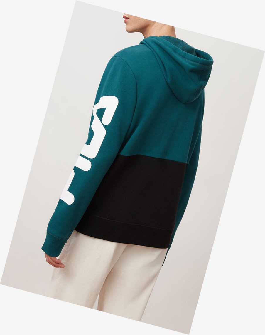 Fila Marzio Hoodie Niebieskie Czarne | IWBMH-4718