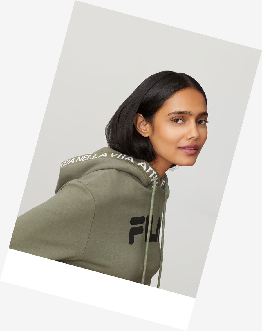 Fila Mathilde Crop Hoodie Dolv/Blk | KGPOT-3684