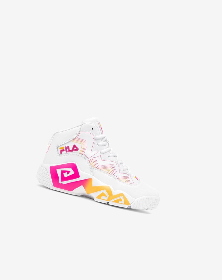 Fila Mb Stitch Sneakers Białe Różowe Pomarańczowe | LVORC-0574