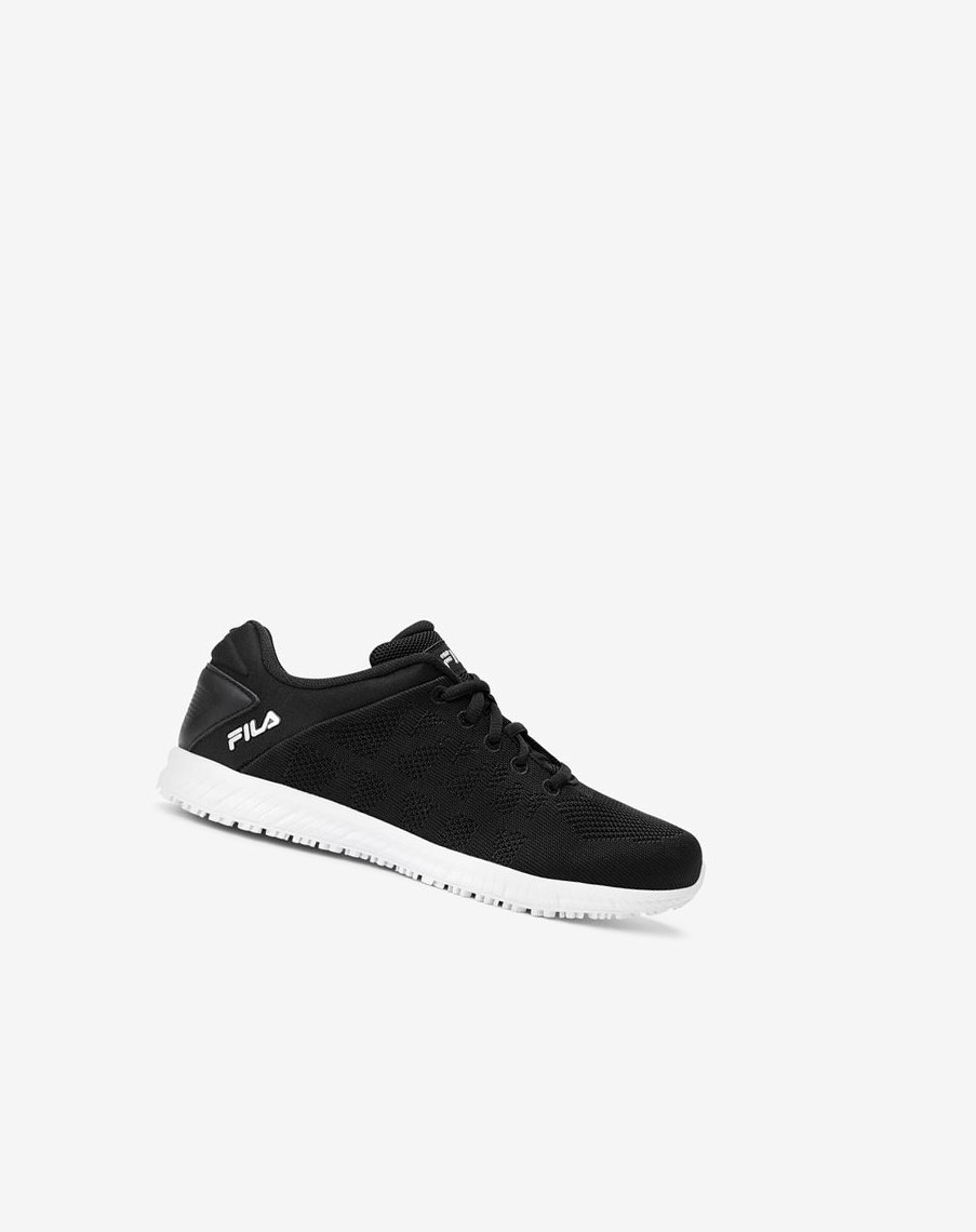 Fila Memory Techknit Slip And Wody Resistant Shoe Codzienne Shoes Czarne Srebrne Białe | KXEND-0169