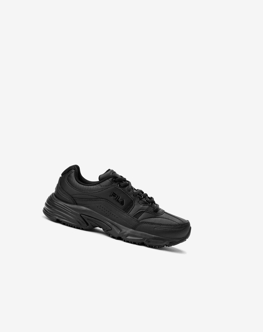 Fila Memory Workshift Slip Resistant Szerokie Szerokość Shoe Codzienne Shoes Blk/Blk/Blk | RMIAE-6275