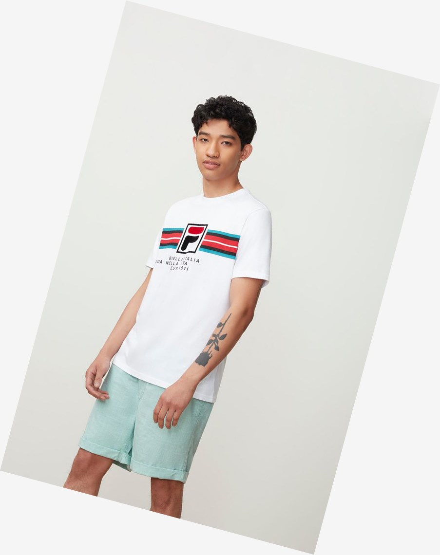 Fila Mercedes Tee Białe | DOQRA-2518