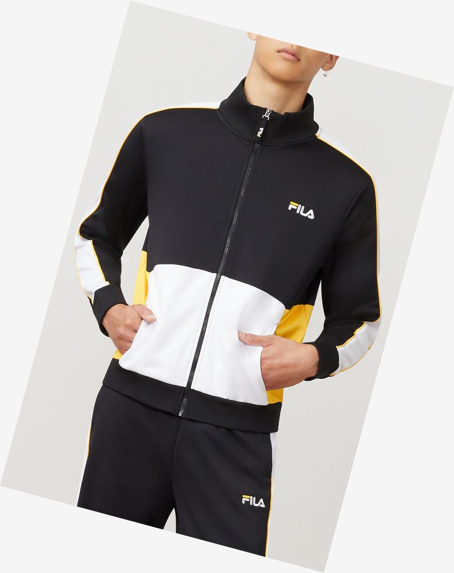 Fila Michele Jacket Blk/Wht/Gfus | FDPCZ-4782