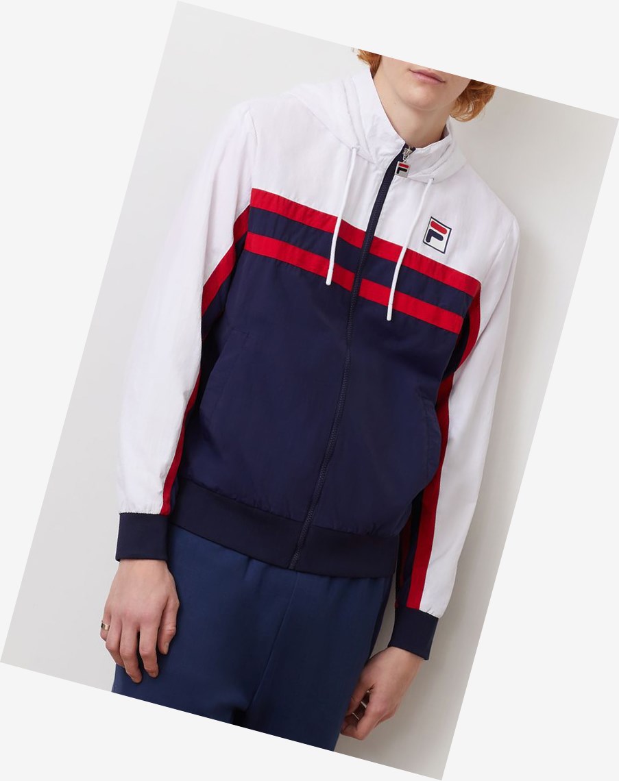 Fila Mirko Zakapturzony Wiatr Jacket Peac/Cred/Wht | GYVML-7681