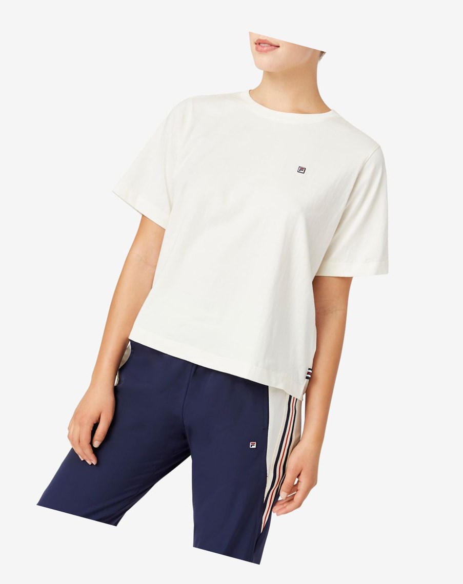 Fila Mirra Cropped Tee Białe | ELNKR-6045