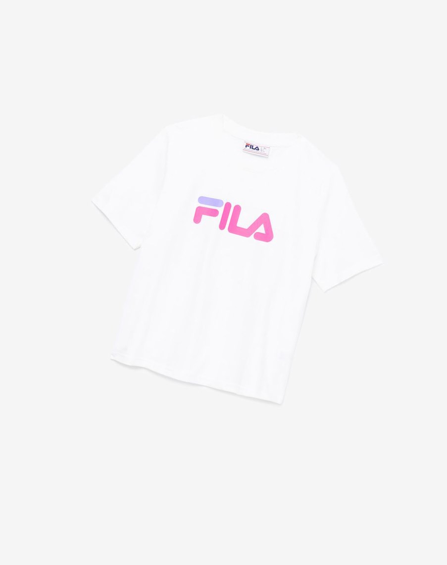 Fila Miss Eagle Tee Białe Różowe Fioletowe | QWCNB-6105