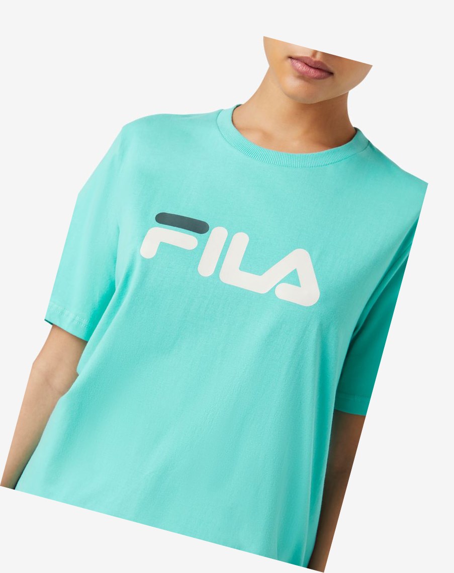 Fila Miss Eagle Tee Niebieskie Turkusowe | KONRA-5841