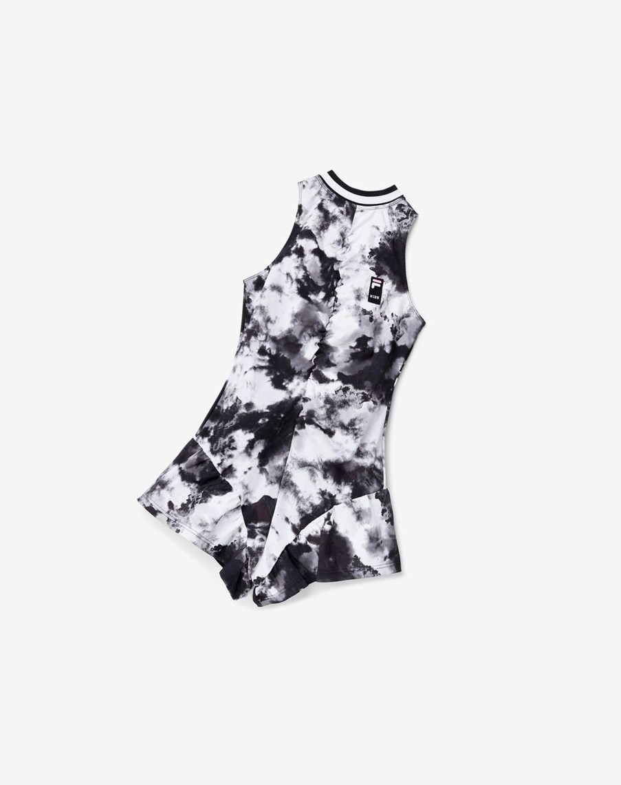 Fila Msgm X Fila Tie Dye Romper Sukienki Czarne | FAQYL-2763