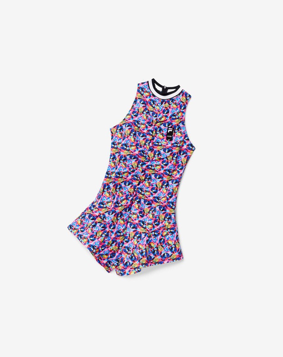 Fila Msgm X Fila Tie Dye Romper Sukienki Różowe | USHFJ-3462