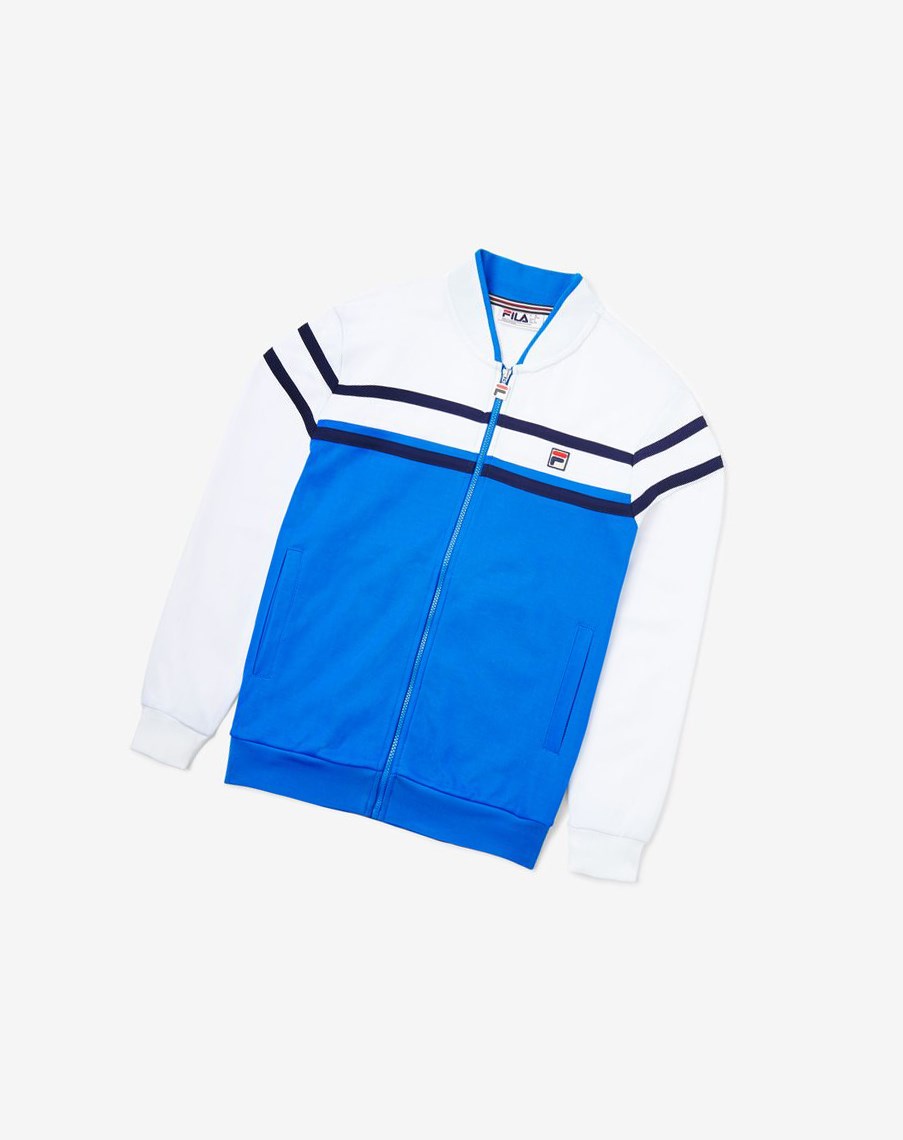 Fila Naso Jacket Niebieskie Białe Granatowe | FPZLD-5210