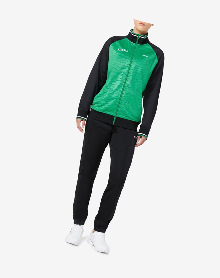 Fila Nigeria Track Pant Czarne Białe | QJPAR-7021