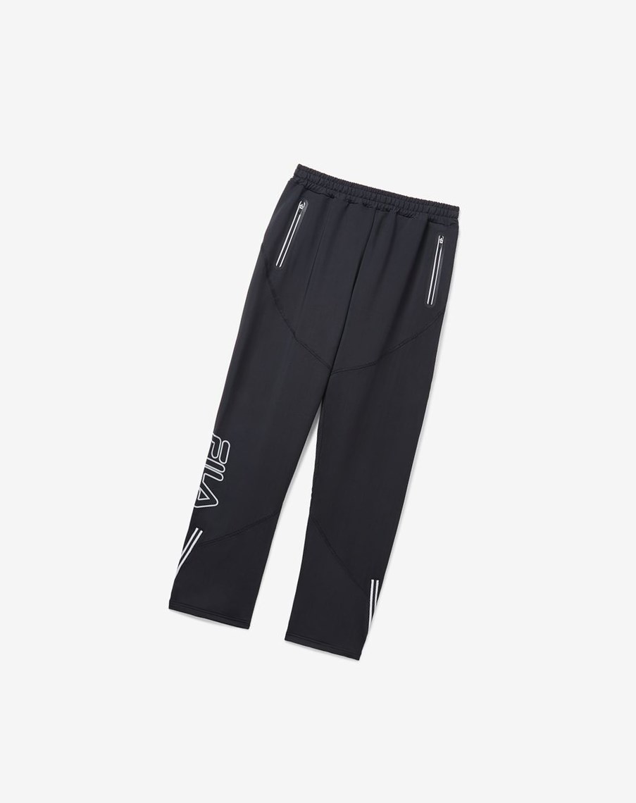 Fila Nusrat Pant Czarne Czarne Srebrne | LQAUG-9015