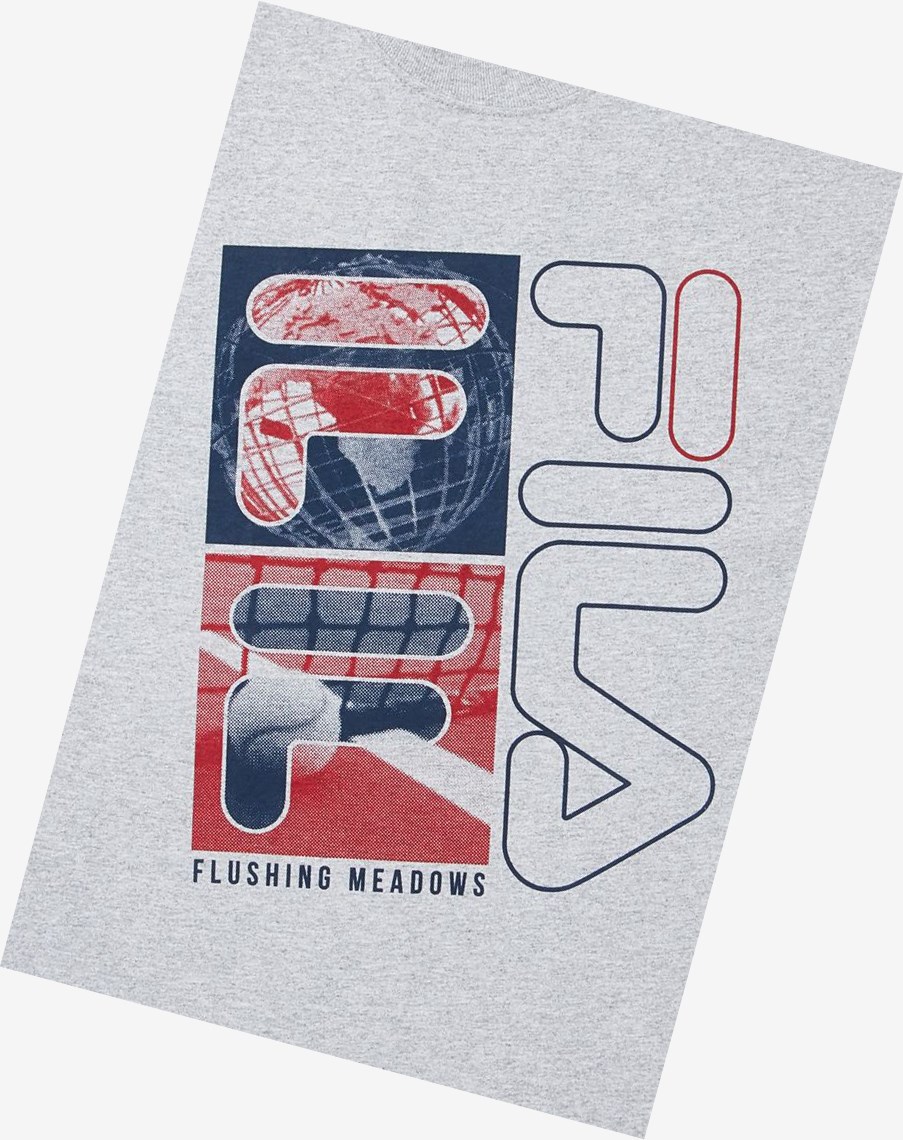 Fila Nyc Collage Tee Szare | GNFBU-8032