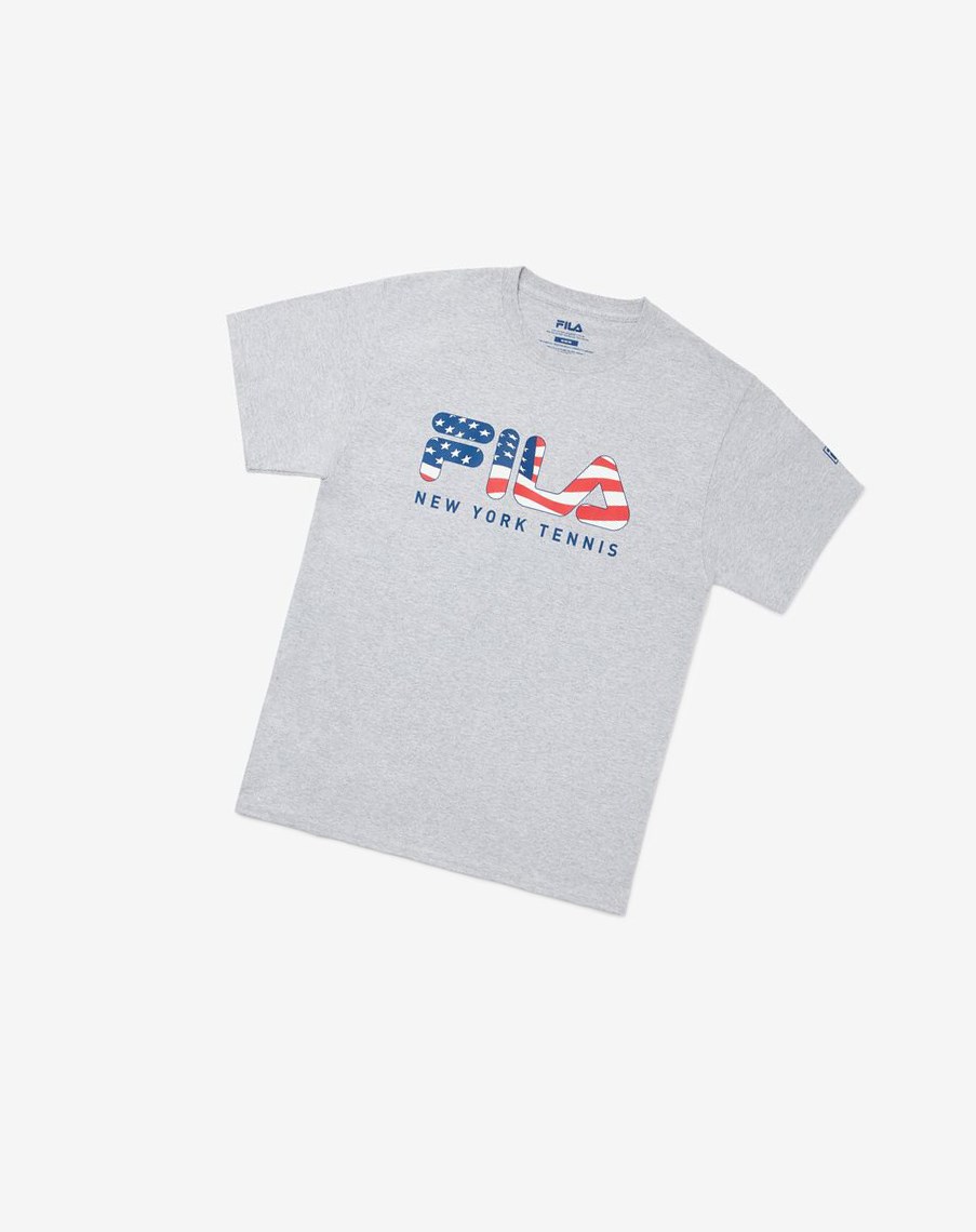 Fila Nyc Fila Flag Tee Szare | VQBMS-5873