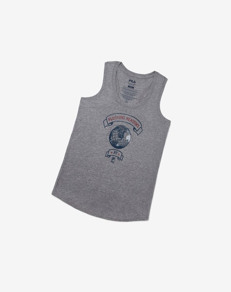 Fila Nyc Globe Tank Szare | QZMCL-5409