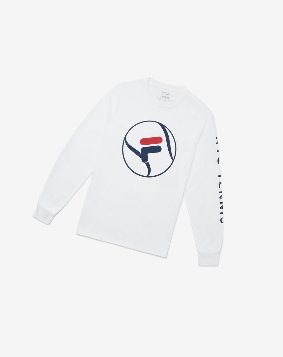 Fila Nyc Long Sleeve Tenisa Tee Białe | GLKRY-3967