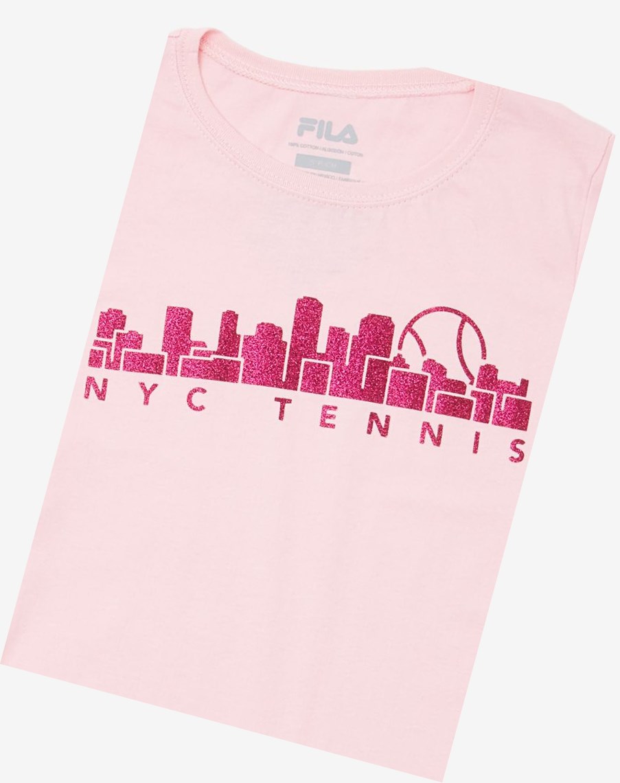 Fila Nyc Sparkle Tee Różowe | BSWLZ-4097