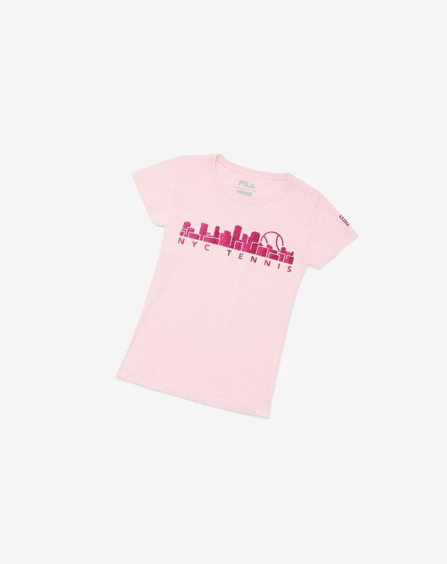 Fila Nyc Sparkle Tee Różowe | BSWLZ-4097