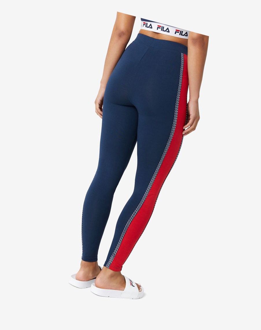 Fila Ona Legging Czerwone Białe | GOETD-8564