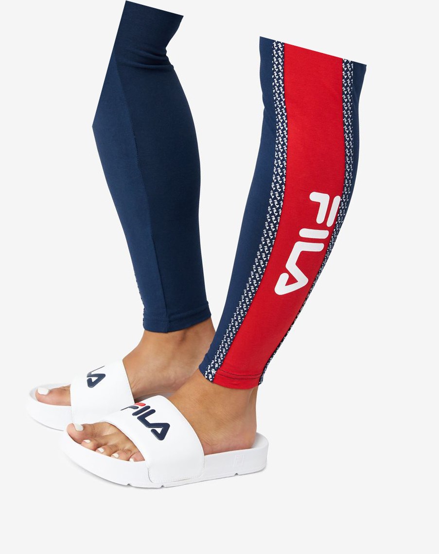 Fila Ona Legging Czerwone Białe | GOETD-8564