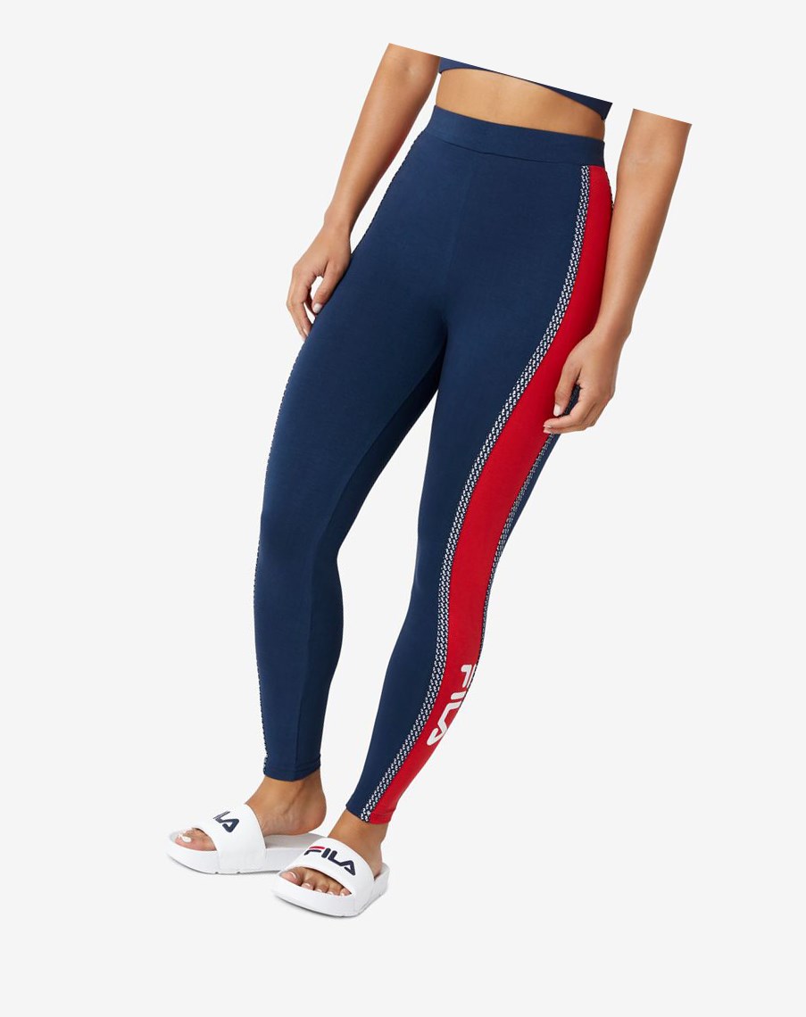 Fila Ona Legging Czerwone Białe | GPZHN-9381