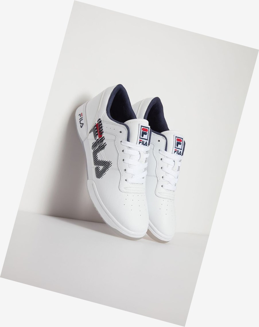 Fila Original Fitness Grafiką Sneakers Wht/Fnvy/Fred | QCFOL-4793