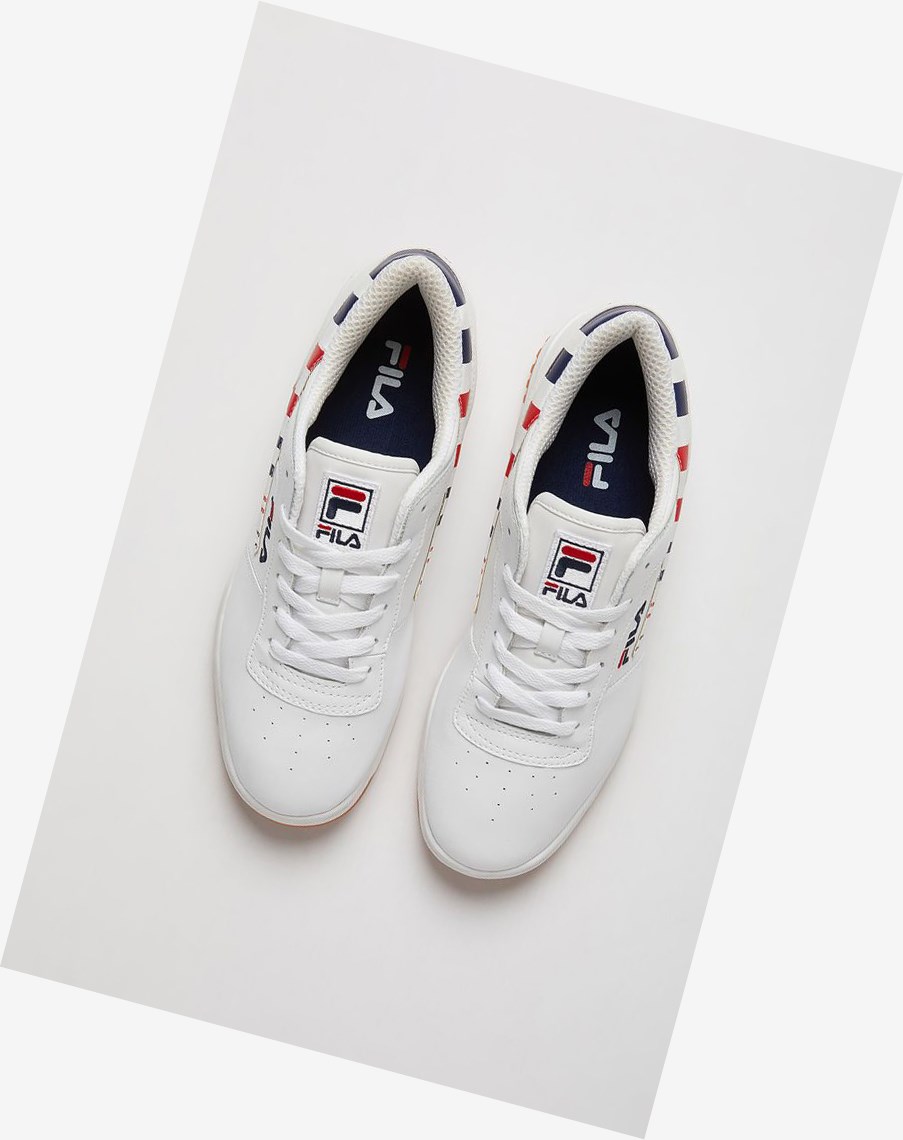 Fila Original Fitness Stripe Sneakers Wht/Fnvy/Fred | NAZOY-5430